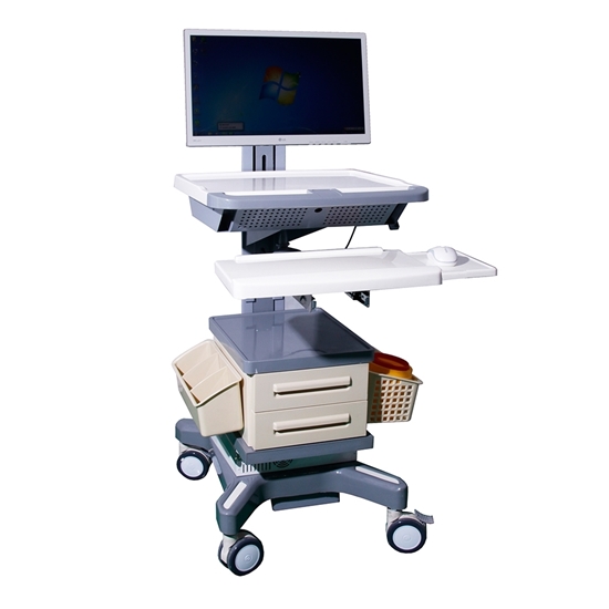 Image sur Chariot informatique intégré à piles pour hôpitaux AO-LT04