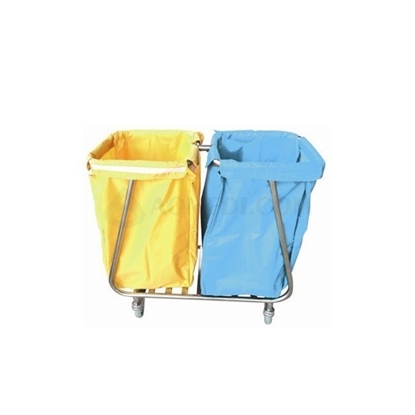 Picture of Hospital Stainless Steel Dual Bag Trolley with Wheels AO-SSA008