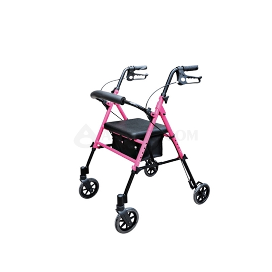 Foto de Andador con ruedas de 4 ruedas para exteriores, rosa (AO-AR102B)