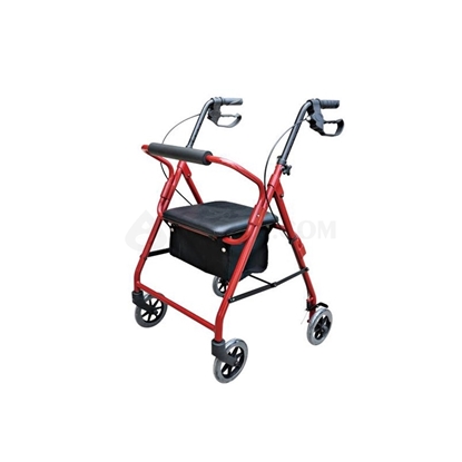 Picture of Heavy Duty 4-Wheel Rollator Red(AO-AR101)